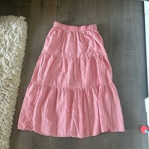 George Pink/Red Checkered Skirt XS 🍓